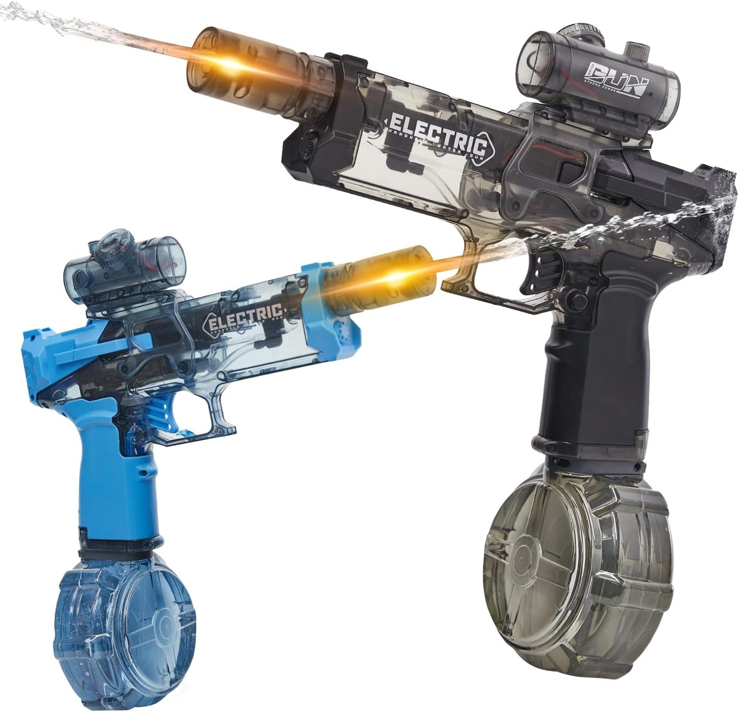 Electric Water Gun for Adults Kids: Powerful Squirt Gun, Automatic high Powered Pressure Blaster watergun with Realistic Led Muzzle Flame,28-32 FT Range，Perfect Summer Gift Toys for Age 8-12