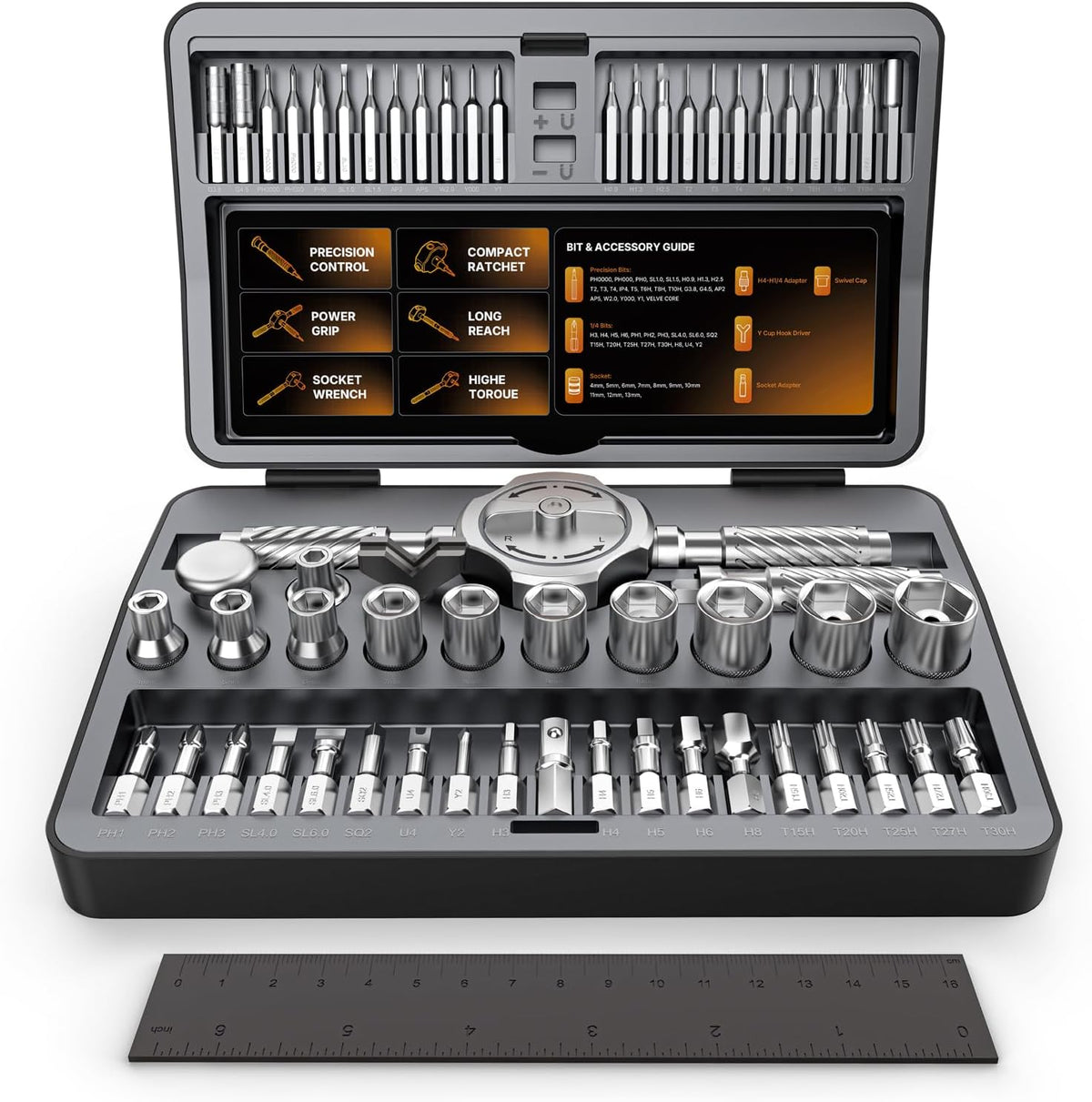 42 in 1 Magnetic Screwdriver Set, Multi Bit Ratcheting Screwdriver Set